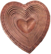 Handmade Heart Shape Foldable Wooden Collapsible Fruit Basket