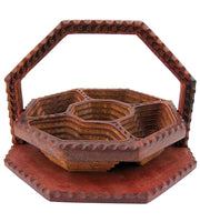 FOLDING BASKET WITH HANDLE & SEVERAL COMPARTMENTS