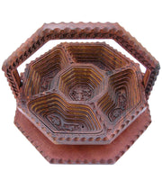 FOLDING BASKET WITH HANDLE & SEVERAL COMPARTMENTS