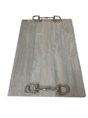 Wooden Serving Tray with Brass Handle