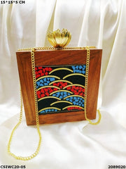 Wooden Box Clutch Bag